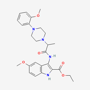 molecular formula C26H32N4O5 B14143740 ethyl 5-methoxy-3-({2-[4-(2-methoxyphenyl)piperazin-1-yl]propanoyl}amino)-1H-indole-2-carboxylate CAS No. 890092-11-2