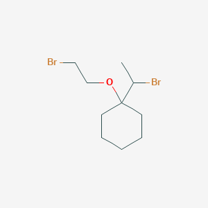 molecular formula C10H18Br2O B14143746 1-(2-Bromoethoxy)-1-(1-bromoethyl)cyclohexane CAS No. 88738-95-8