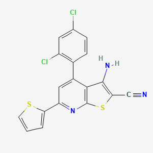 molecular formula C18H9Cl2N3S2 B14143763 3-Amino-4-(2,4-dichlorophenyl)-6-(thiophen-2-yl)thieno[2,3-b]pyridine-2-carbonitrile CAS No. 299439-22-8