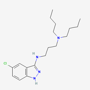 molecular formula C18H29ClN4 B14143776 N~1~,N~1~-Dibutyl-N~3~-(5-chloro-1H-indazol-3-yl)propane-1,3-diamine CAS No. 88944-64-3