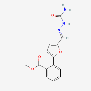 molecular formula C14H13N3O4 B14143804 methyl 2-{5-[(E)-(2-carbamoylhydrazinylidene)methyl]furan-2-yl}benzoate 
