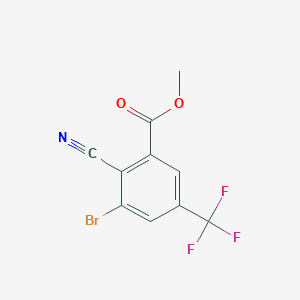 molecular formula C10H5BrF3NO2 B1414384 Methyl 3-bromo-2-cyano-5-(trifluoromethyl)benzoate CAS No. 1807024-08-3