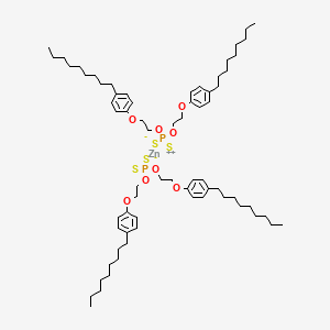 molecular formula C68H108O8P2S4Zn B14143854 Zinc, bis(O,O-bis(2-(4-nonylphenoxy)ethyl) phosphorodithioato-kappaS,kappaS')-, (T-4)- CAS No. 65045-87-6