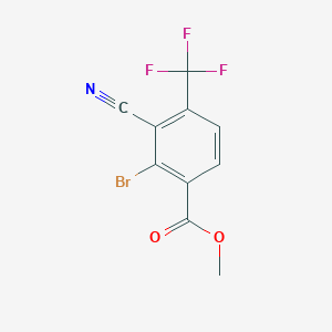 molecular formula C10H5BrF3NO2 B1414386 Methyl 2-bromo-3-cyano-4-(trifluoromethyl)benzoate CAS No. 1805500-52-0