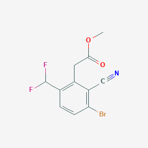 molecular formula C11H8BrF2NO2 B1414391 Methyl 3-bromo-2-cyano-6-(difluoromethyl)phenylacetate CAS No. 1805131-50-3