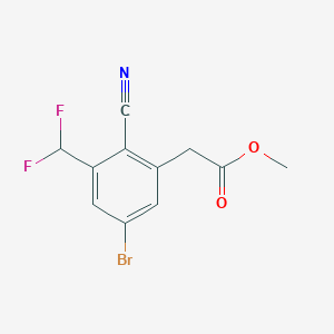 molecular formula C11H8BrF2NO2 B1414396 Methyl 5-bromo-2-cyano-3-(difluoromethyl)phenylacetate CAS No. 1807117-63-0