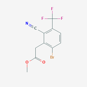 molecular formula C11H7BrF3NO2 B1414397 Methyl 6-bromo-2-cyano-3-(trifluoromethyl)phenylacetate CAS No. 1805937-91-0