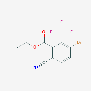 molecular formula C11H7BrF3NO2 B1414400 Ethyl 3-bromo-6-cyano-2-(trifluoromethyl)benzoate CAS No. 1806850-14-5