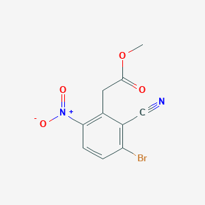 molecular formula C10H7BrN2O4 B1414401 Methyl 3-bromo-2-cyano-6-nitrophenylacetate CAS No. 1805191-06-3