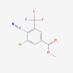 molecular formula C10H5BrF3NO2 B1414404 Methyl 3-bromo-4-cyano-5-(trifluoromethyl)benzoate CAS No. 1805522-49-9