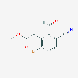 molecular formula C11H8BrNO3 B1414406 Methyl 6-bromo-3-cyano-2-formylphenylacetate CAS No. 1806063-20-6