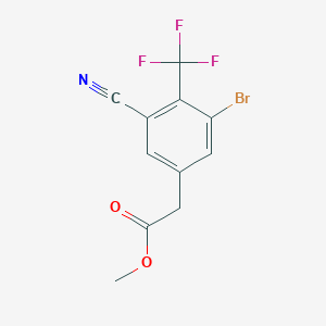 molecular formula C11H7BrF3NO2 B1414408 Methyl 3-bromo-5-cyano-4-(trifluoromethyl)phenylacetate CAS No. 1805188-54-8