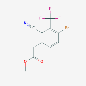 molecular formula C11H7BrF3NO2 B1414409 Methyl 4-bromo-2-cyano-3-(trifluoromethyl)phenylacetate CAS No. 1805578-41-9