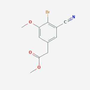 molecular formula C11H10BrNO3 B1414412 Methyl 4-bromo-3-cyano-5-methoxyphenylacetate CAS No. 1805248-77-4