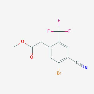 molecular formula C11H7BrF3NO2 B1414414 Methyl 5-bromo-4-cyano-2-(trifluoromethyl)phenylacetate CAS No. 1805417-86-0