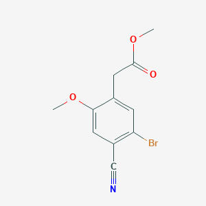 molecular formula C11H10BrNO3 B1414415 Methyl 5-bromo-4-cyano-2-methoxyphenylacetate CAS No. 1807028-21-2
