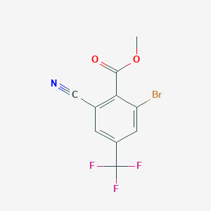 molecular formula C10H5BrF3NO2 B1414416 Methyl 2-bromo-6-cyano-4-(trifluoromethyl)benzoate CAS No. 1805522-42-2
