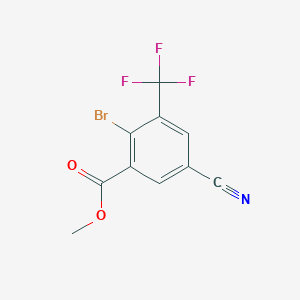 molecular formula C10H5BrF3NO2 B1414418 Methyl 2-bromo-5-cyano-3-(trifluoromethyl)benzoate CAS No. 1806850-52-1