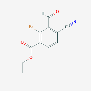 molecular formula C11H8BrNO3 B1414422 Ethyl 2-bromo-4-cyano-3-formylbenzoate CAS No. 1807023-26-2
