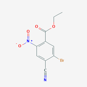 molecular formula C10H7BrN2O4 B1414425 Ethyl 5-bromo-4-cyano-2-nitrobenzoate CAS No. 1805573-38-9