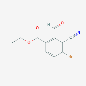 molecular formula C11H8BrNO3 B1414431 Ethyl 4-bromo-3-cyano-2-formylbenzoate CAS No. 1805247-16-8
