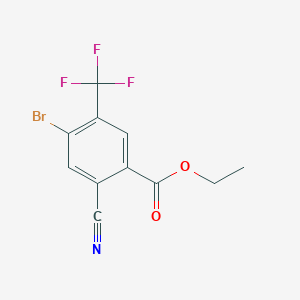 molecular formula C11H7BrF3NO2 B1414432 Ethyl 4-bromo-2-cyano-5-(trifluoromethyl)benzoate CAS No. 1805250-49-0