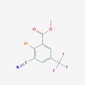 molecular formula C10H5BrF3NO2 B1414433 Methyl 2-bromo-3-cyano-5-(trifluoromethyl)benzoate CAS No. 1806850-45-2