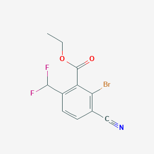 molecular formula C11H8BrF2NO2 B1414435 Ethyl 2-bromo-3-cyano-6-(difluoromethyl)benzoate CAS No. 1807020-39-8