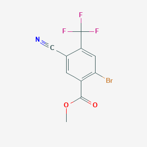 molecular formula C10H5BrF3NO2 B1414438 Methyl 2-bromo-5-cyano-4-(trifluoromethyl)benzoate CAS No. 1805585-07-2