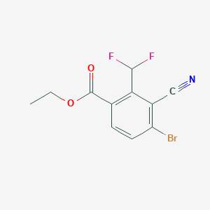 molecular formula C11H8BrF2NO2 B1414439 Ethyl 4-bromo-3-cyano-2-(difluoromethyl)benzoate CAS No. 1807020-63-8