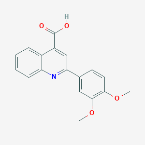 molecular formula C18H15NO4 B141444 2-(3,4-Dimethoxyphenyl)quinoline-4-carboxylic acid CAS No. 133676-16-1
