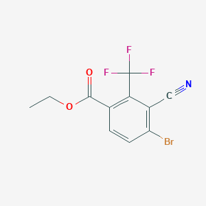 molecular formula C11H7BrF3NO2 B1414441 Ethyl 4-bromo-3-cyano-2-(trifluoromethyl)benzoate CAS No. 1805500-37-1