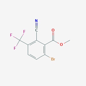 molecular formula C10H5BrF3NO2 B1414445 Methyl 6-bromo-2-cyano-3-(trifluoromethyl)benzoate CAS No. 1804406-56-1