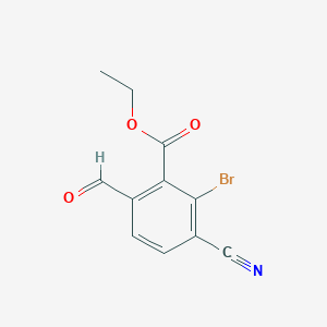 molecular formula C11H8BrNO3 B1414448 Ethyl 2-bromo-3-cyano-6-formylbenzoate CAS No. 1805591-74-5