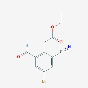 Ethyl 4-bromo-2-cyano-6-formylphenylacetate