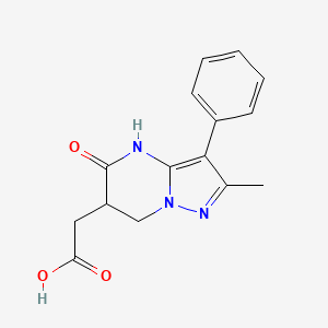 (2-Methyl-5-oxo-3-phenyl-4,5,6,7-tetrahydro-pyrazolo[1,5-a]pyrimidin-6-yl)acetic acid