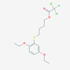 molecular formula C16H21Cl3O4S B14144779 Acetic acid, trichloro-, 4-[(2,5-diethoxyphenyl)thio]butyl ester CAS No. 62813-14-3