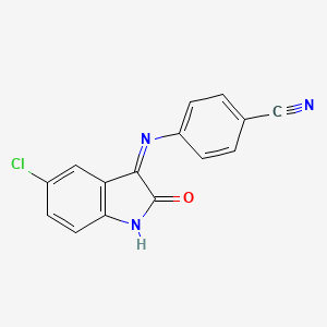 4-(5-Chloro-2-oxo-1,2-dihydro-indol-3-ylideneamino)benzonitrile