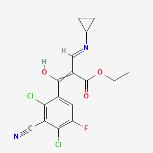 molecular formula C16H13Cl2FN2O3 B1414505 Ethyl 2-(cyclopropyliminomethyl)-3-(2,4-dichloro-3-cyano-5-fluorophenyl)-3-hydroxyprop-2-enoate CAS No. 117528-63-9
