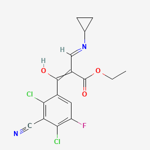 molecular formula C16H13Cl2FN2O3 B1414505 (Z)-ethyl 3-(cyclopropylamino)-2-(2,4-dichloro-3-cyano-5-fluorobenzoyl)acrylate CAS No. 117528-63-9
