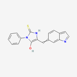 molecular formula C18H13N3OS B1414520 4-Hydroxy-5-(indol-6-ylidenemethyl)-3-phenyl-1H-imidazole-2-thione CAS No. 1142201-54-4