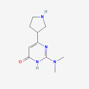 molecular formula C10H16N4O B1414522 2-(Dimethylamino)-6-(pyrrolidin-3-yl)pyrimidin-4-ol CAS No. 1361113-78-1
