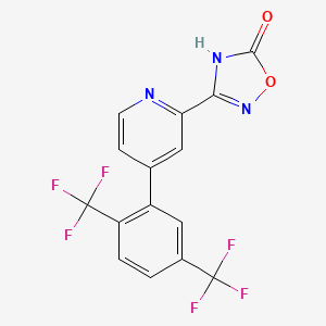 molecular formula C15H7F6N3O2 B1414523 3-[4-(2,5-Bis-trifluoromethylphenyl)-pyridin-2-yl]-4H-[1,2,4]oxadiazol-5-one CAS No. 1219454-09-7