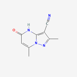 molecular formula C9H8N4O B1414524 2,7-Dimethyl-5-oxo-4,5-dihydropyrazolo[1,5-a]pyrimidine-3-carbonitrile CAS No. 1170032-87-7