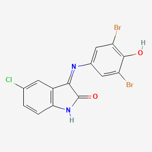 molecular formula C14H7Br2ClN2O2 B1414528 5-Chloro-3-(3,5-dibromo-4-hydroxy-phenylimino)-1,3-dihydro-indol-2-one CAS No. 1380572-39-3