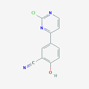 molecular formula C11H6ClN3O B1414531 5-(2-Chloropyrimidin-4-yl)-2-hydroxybenzonitrile CAS No. 1292317-53-3