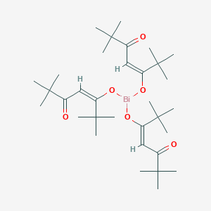 molecular formula C33H57BiO6 B141454 (E)-5-bis[[(E)-2,2,6,6-tetramethyl-5-oxohept-3-en-3-yl]oxy]bismuthanyloxy-2,2,6,6-tetramethylhept-4-en-3-one CAS No. 142617-53-6