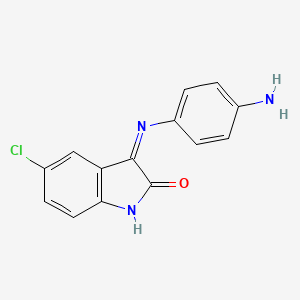 molecular formula C14H10ClN3O B1414547 3-(4-Amino-phenylimino)-5-chloro-1,3-dihydro-indol-2-one CAS No. 1262154-41-5