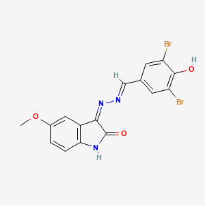 molecular formula C16H11Br2N3O3 B1414548 3-[(3,5-Dibromo-4-hydroxy-benzylidene)-hydrazono]-5-methoxy-1,3-dihydro-indol-2-one CAS No. 1380572-28-0