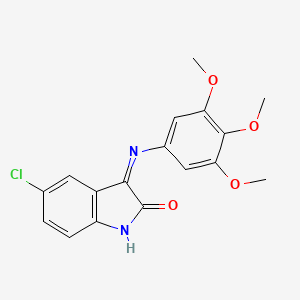 molecular formula C17H15ClN2O4 B1414550 5-Chloro-3-(3,4,5-trimethoxy-phenylimino)-1,3-dihydro-indol-2-one CAS No. 1380572-33-7